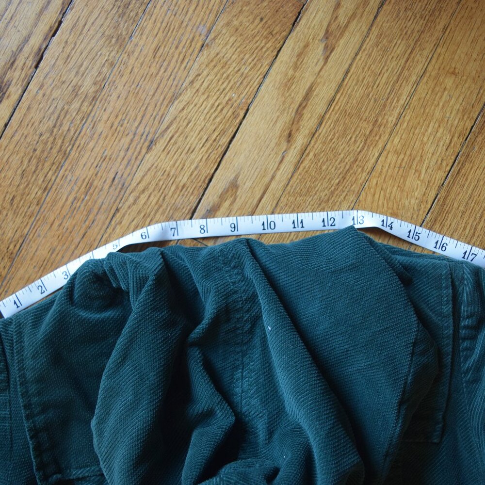 Mossimo Supply Green Corduroy Short Jacket with Heart Quilted Lining, Size Small - Picture 7 of 8